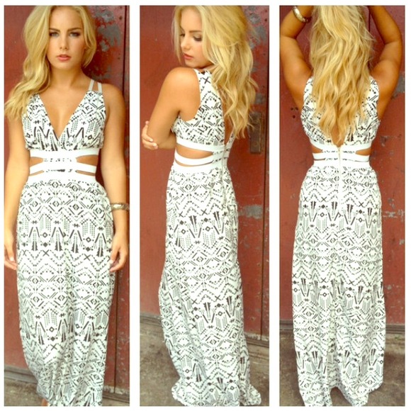 Dainty Hooligan Aztec Print Maxi Dress