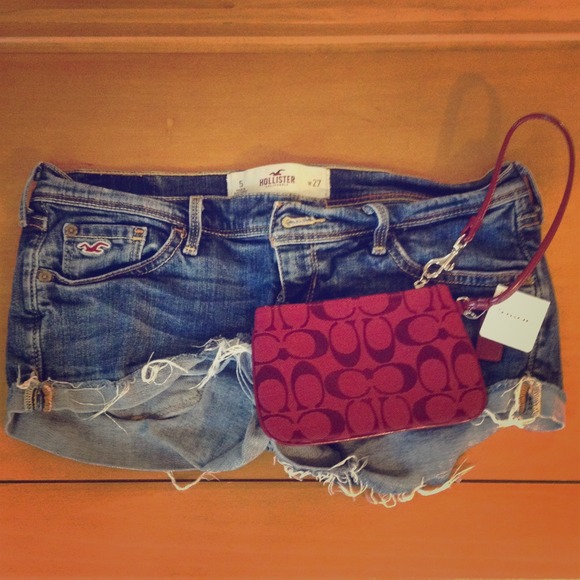 Bundle! Hollister shorts and Coach red Wristlet
