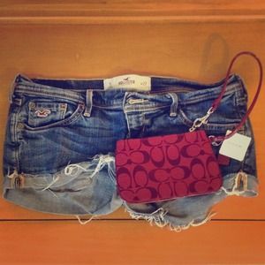 Bundle! Hollister shorts and Coach red Wristlet