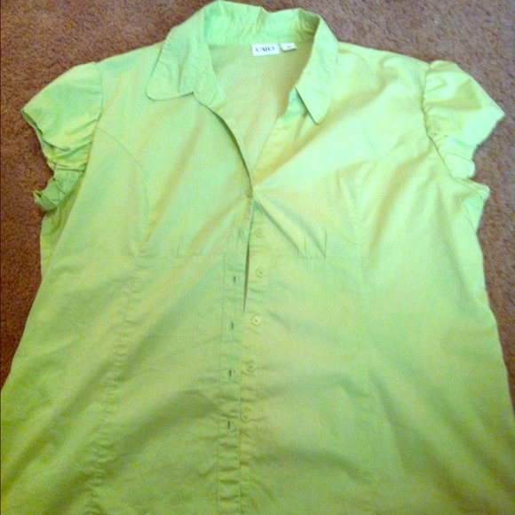 Lime green button up blouse