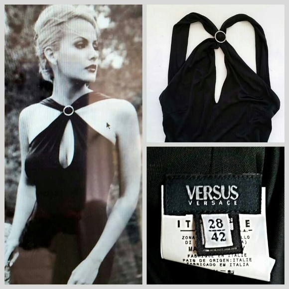 VERSACE BLACK SILK GOWN