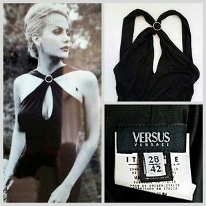 VERSACE BLACK SILK GOWN