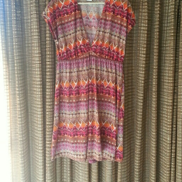 Knee length dress.