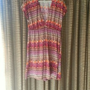 Knee length dress.