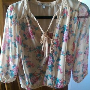 BUNDLE Top blouse and denim wedge shoes 6.5