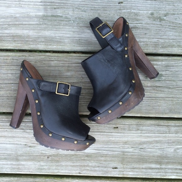 high heel clog mules