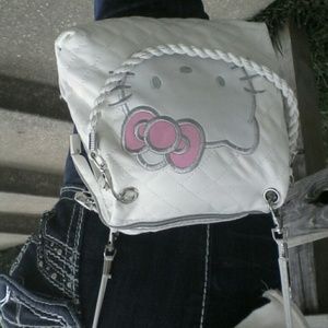 White Hello Kitty Cross Body Mini Tote bag