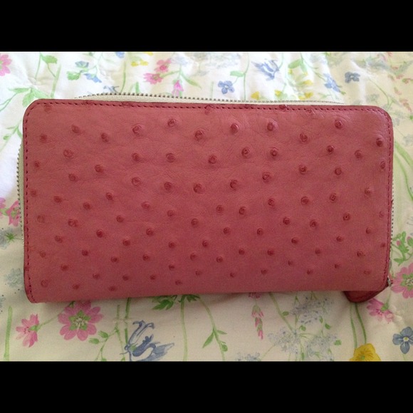 pink alligator made in America zip around wallet