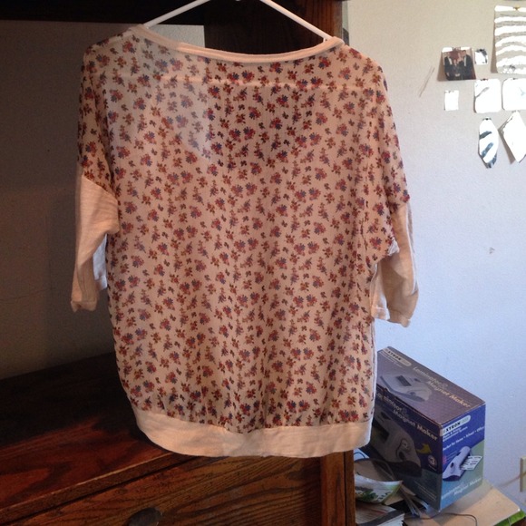 Cream and floral shirt