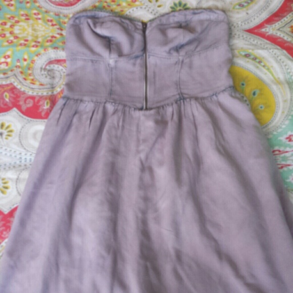Love, Fire Zipper Dyed Purple Strapless Dress - Picture 2 of 3