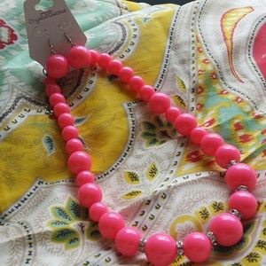 Add to purchase for $1-Pink Earring/Necklace Set