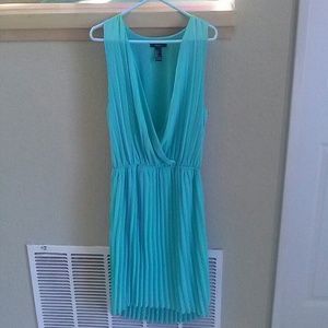 Teal V Dress