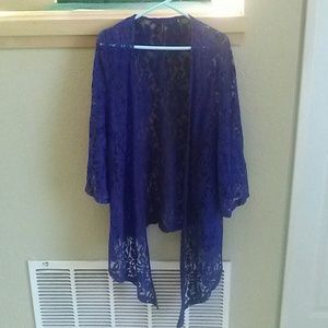 Blue Floral Cover Up