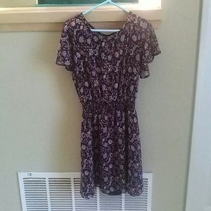 Foilage Black Mini Dress