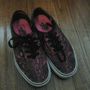 Pink and black vans