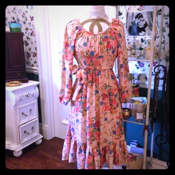 Vintage Dresses & Skirts - 💗VINTAGE Boho Floral Peasant Prairie Style Dress