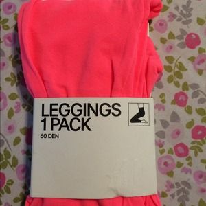 H&m tights leggings NEON CORAL