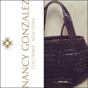 WAS $2000 Nancy Gonzales Caiman Crocodile brown