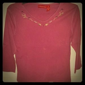Gloria Vanderbilt 3/4 length sleeve top