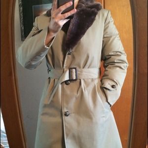 Vintage Woolrich belted winter trench.