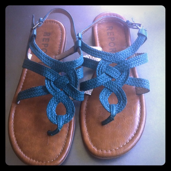 Teal blue bohemian sandals