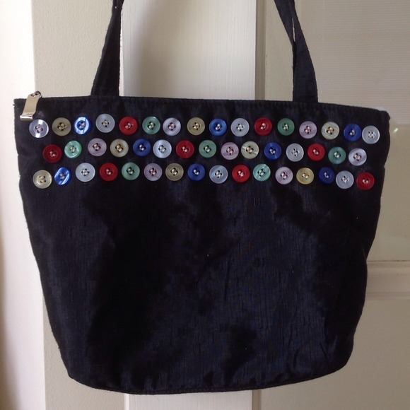 Button bag. Black bag embellished with buttons