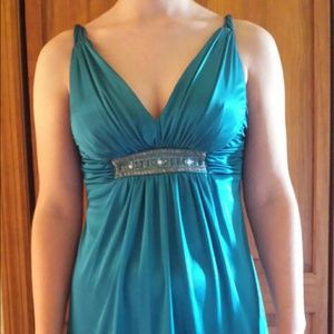 Short teal semi formal dress