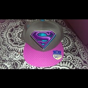 Superman Snap Back Pink ,Blue, and Gray