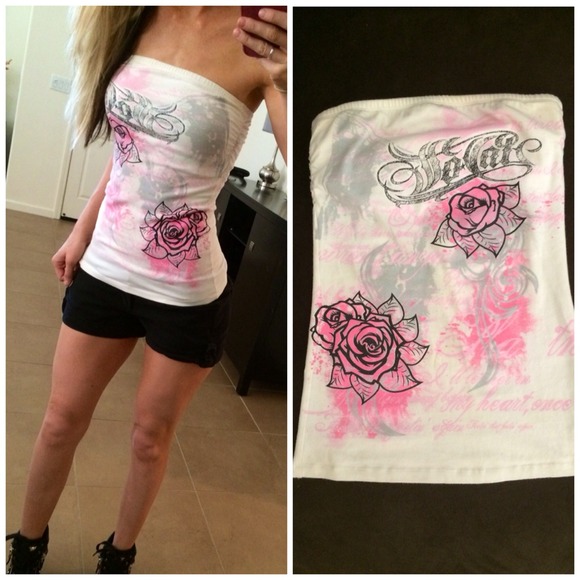 Suuper cute white SoCal tube top! Small