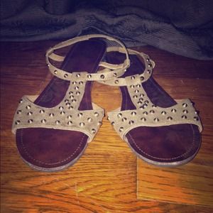 Brown studded sandals