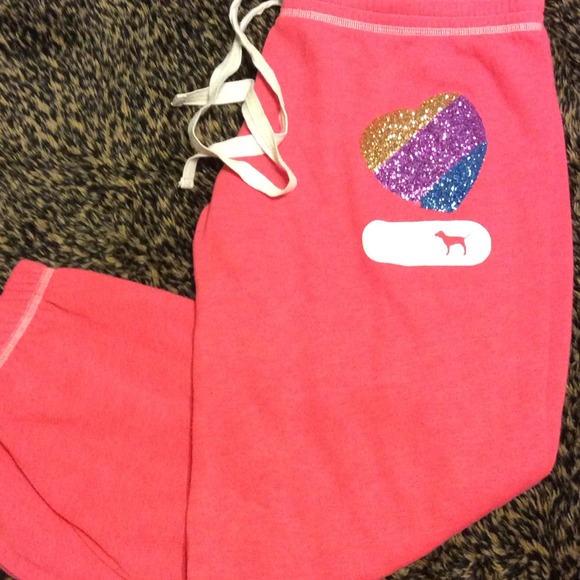 Victoria secret cropped pants... Rainbow sequins