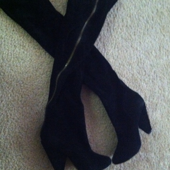Thigh high Steve Madden suede like boots.