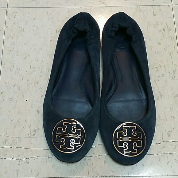 Authentic Tory burch navy suede flat size 37