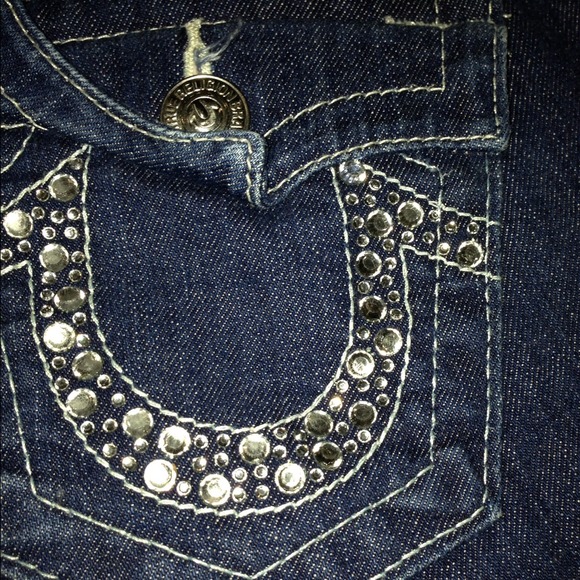 Skinny TRUE RELIGION crystal studded pocket jeans