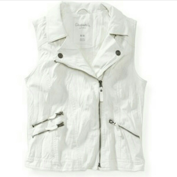 Aeropastale White leather vest
