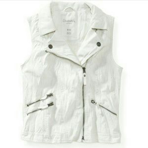 Aeropastale White leather vest