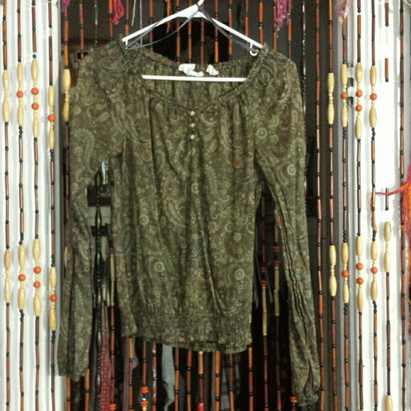Green Paisley Top