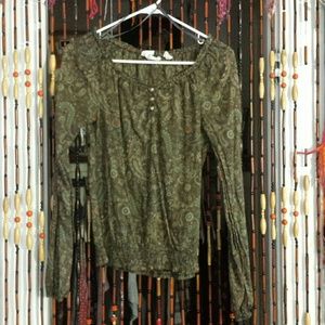 Green Paisley Top