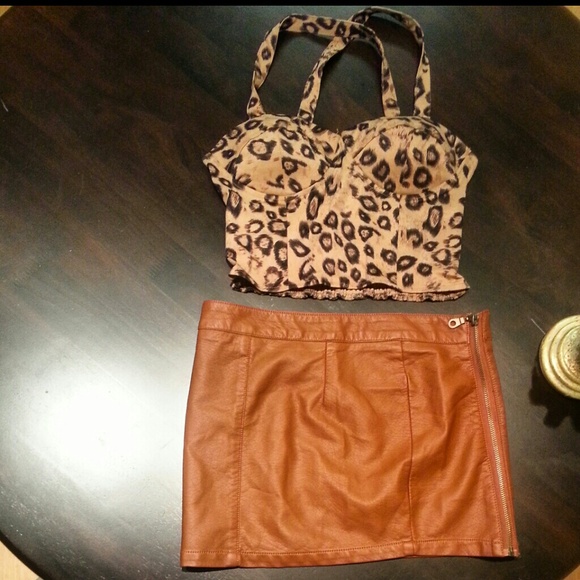 Crop top and mini skirt