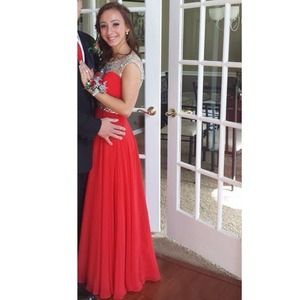 Beautiful Red Embellished Prom Dress