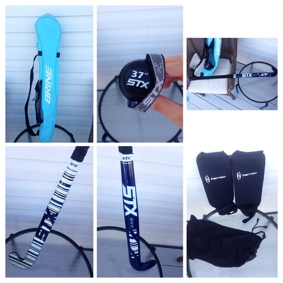 Stx Field hockey stick, brand new shin guards, bag