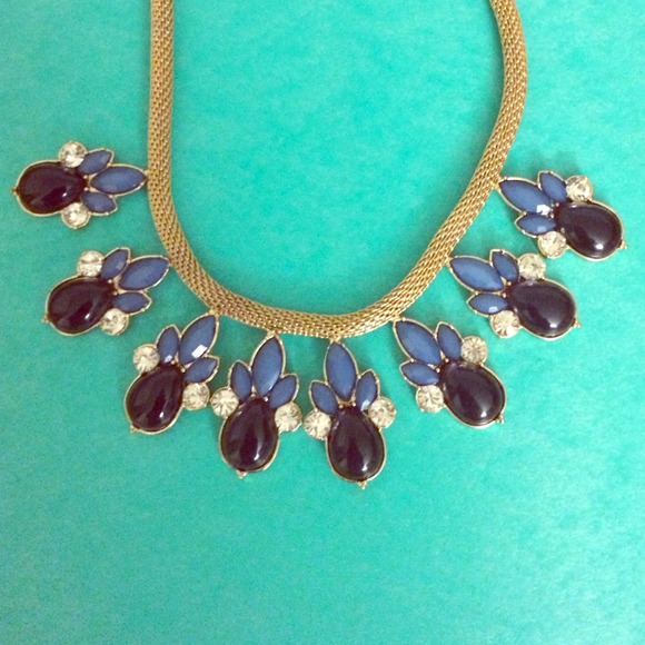 Statement necklace- blue and gold