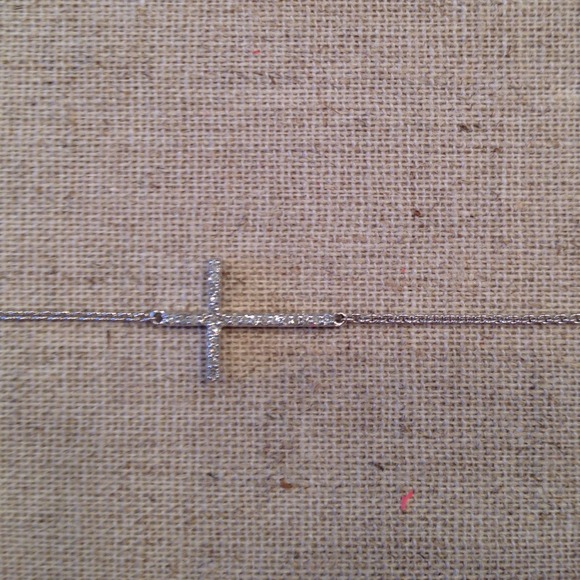 Jewelry - Authentic diamond and silver cross bracelet