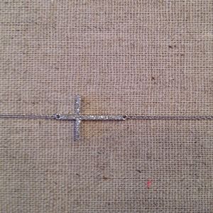 Authentic diamond and silver cross bracelet