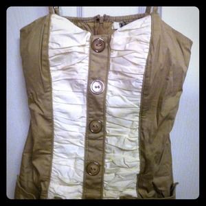 Form fitting beige and cream dress! M