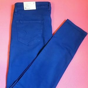 American Eagle Cobalt Blue Stretch Jeans SZ 6 Reg.