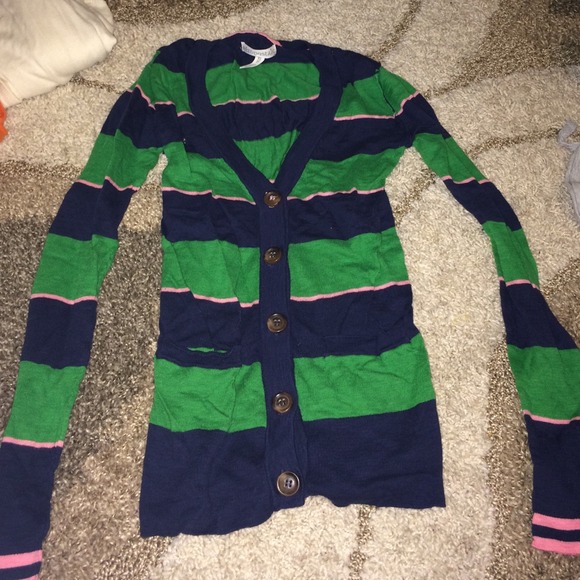 Green blue and pink cardigan - Picture 1 of 1