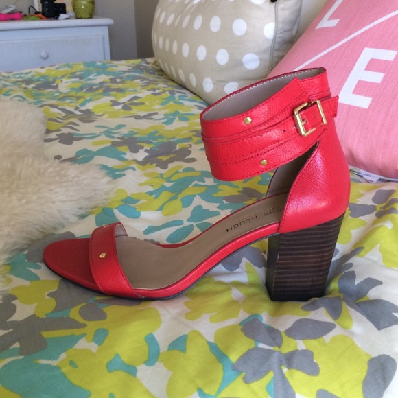 Red platform sandals