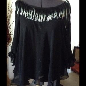 Black chiffon georgette blouse