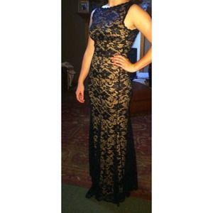 Timeless, classy, nude lace formal dress.